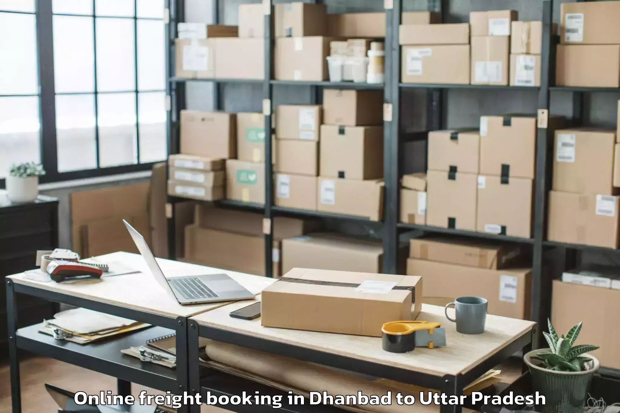 Professional Dhanbad to Kulpahar Online Freight Booking